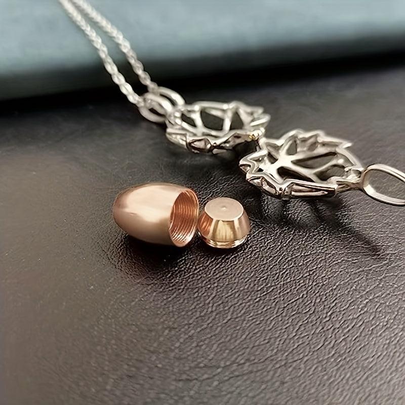 Lotus Flower Cremation Necklace with Keepsake Urn