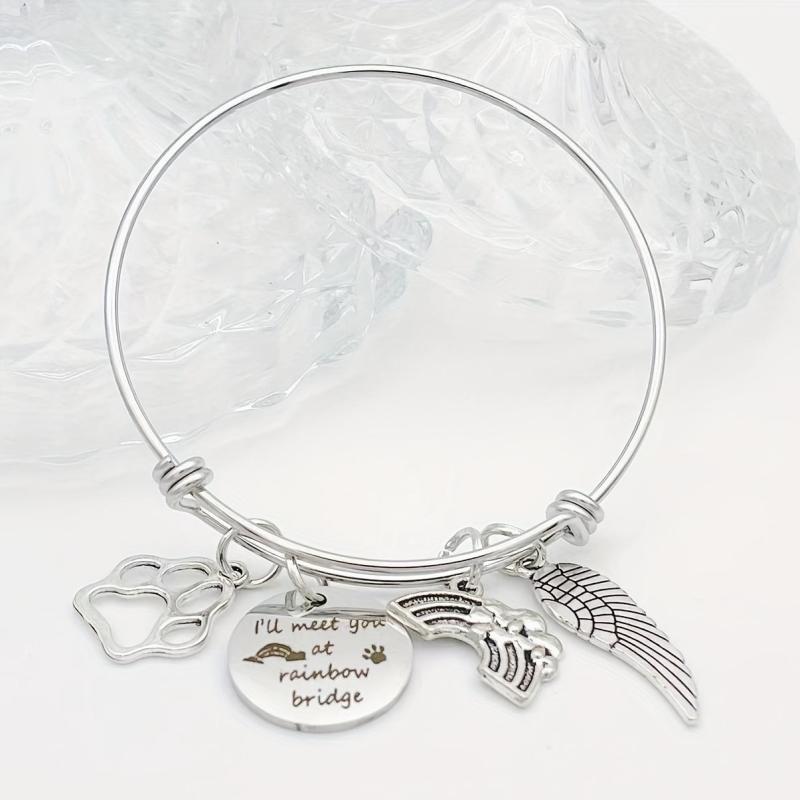 Rainbow Bridge Pet Memorial Bracelet Loss Of Pet Sympathy Dog Memorial