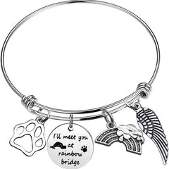 Rainbow Bridge Pet Memorial Bracelet Loss Of Pet Sympathy Dog Memorial