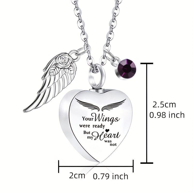 Personalized Heart Urn Necklace with Birthstones