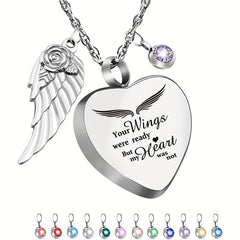 Personalized Heart Urn Necklace with Birthstones