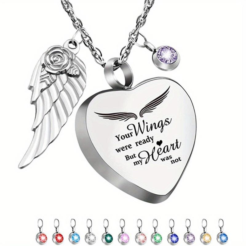 Personalized Heart Urn Necklace with Birthstones