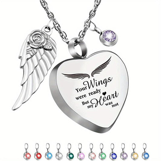 Personalized Heart Urn Necklace with Birthstones