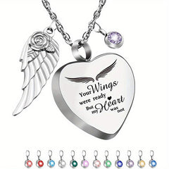 Personalized Heart Urn Necklace with Birthstones