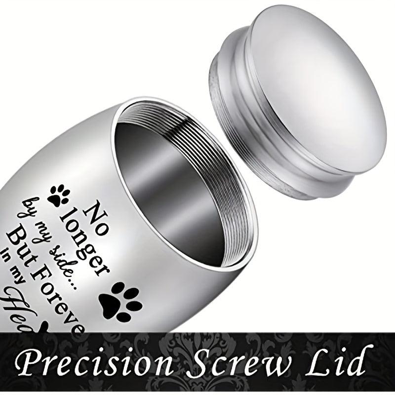Stainless Steel Pet Paw Print Urn Dog Ashes Container Memorial Cremation