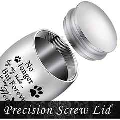 Stainless Steel Pet Paw Print Urn Dog Ashes Container Memorial Cremation