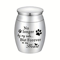 Stainless Steel Pet Paw Print Urn Dog Ashes Container Memorial Cremation