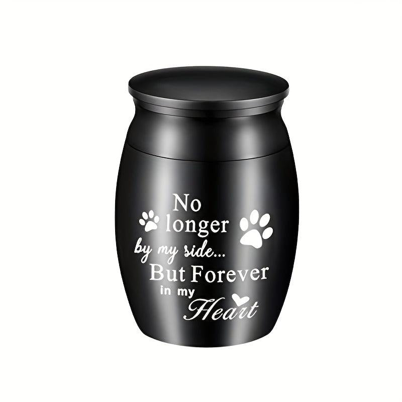 Stainless Steel Pet Paw Print Urn Dog Ashes Container Memorial Cremation