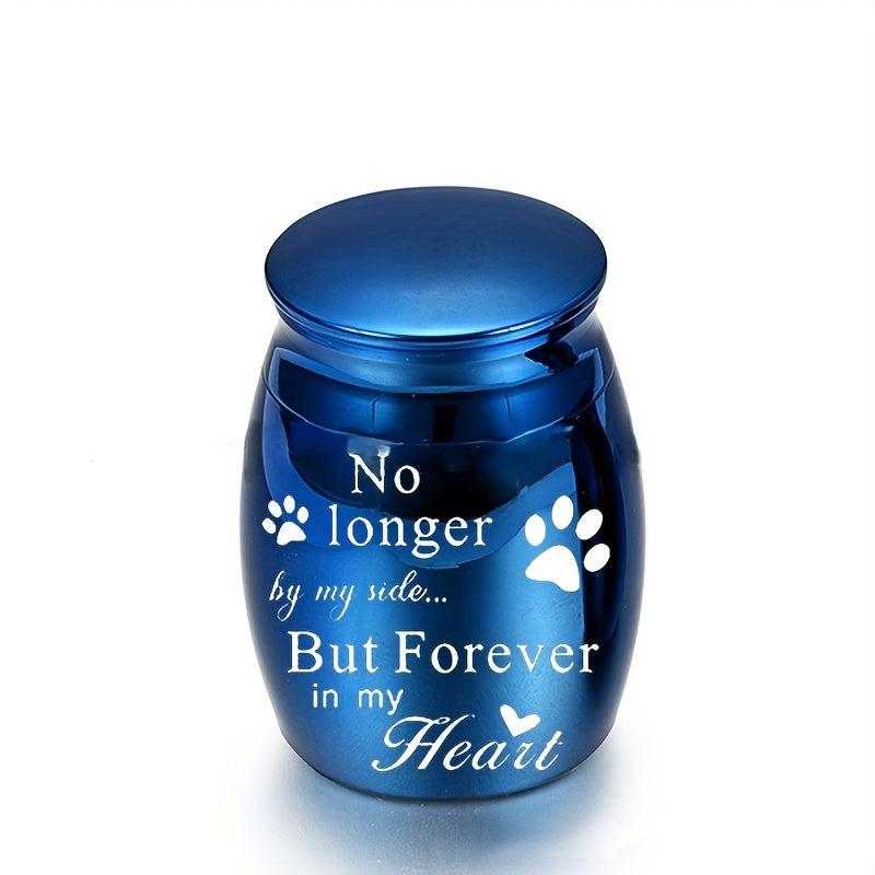 Stainless Steel Pet Paw Print Urn Dog Ashes Container Memorial Cremation