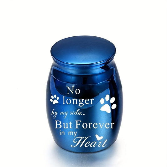 Stainless Steel Pet Paw Print Urn Dog Ashes Container Memorial Cremation