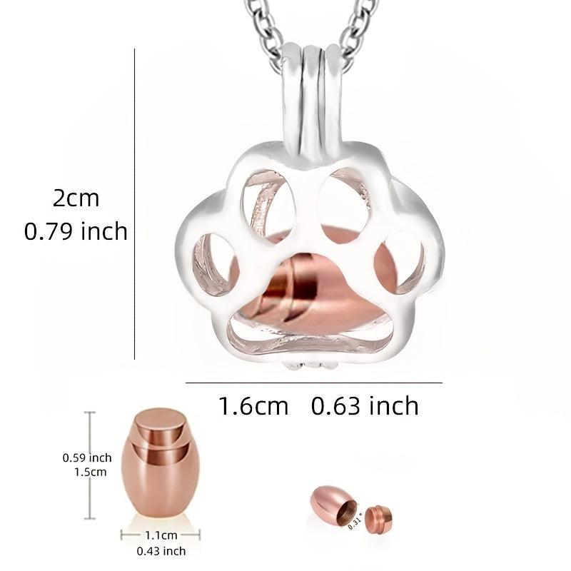 Paw Print Ashes Pendant Necklace for Pet Ashes
