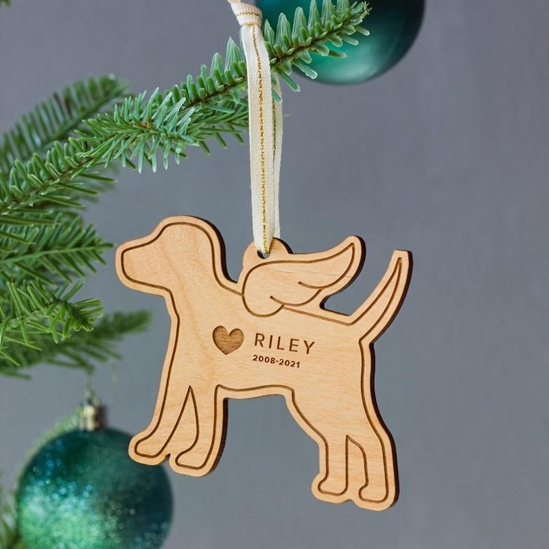Personalized Dog Memorial Carved Ornament Pet Loss Gift