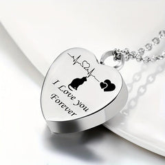 Pet Memorial Necklace Heart Pendant for Ashes