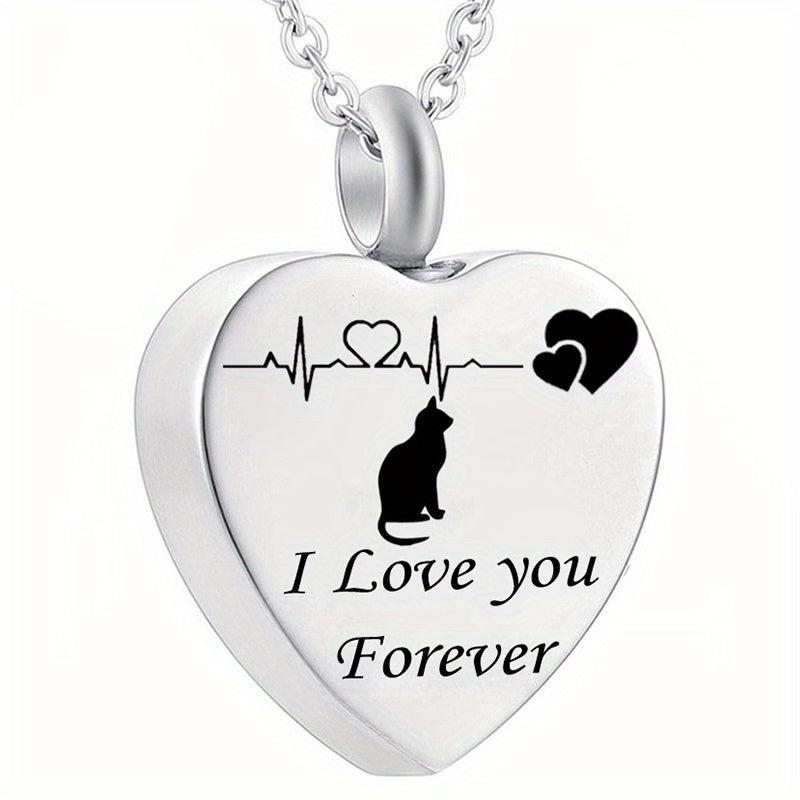 Pet Memorial Necklace Heart Pendant for Ashes
