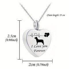 Pet Memorial Necklace Heart Pendant for Ashes
