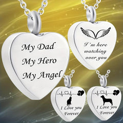 Pet Memorial Necklace Heart Pendant for Ashes