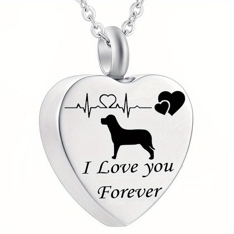 Pet Memorial Necklace Heart Pendant for Ashes