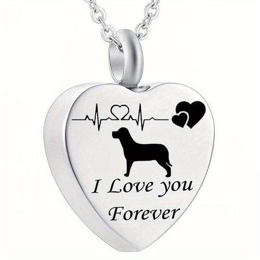 Pet Memorial Necklace Heart Pendant for Ashes