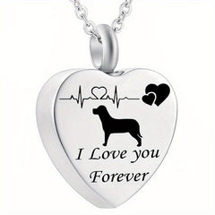 Pet Memorial Necklace Heart Pendant for Ashes