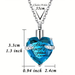 Heart Cremation Jewelry For Pet Ashes - Dog Memorial Pendant - Ashes Necklace