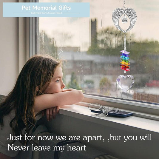 Crystals Prisms Hanging Dog Memorial Garden Decor Pet Loss Sympathy