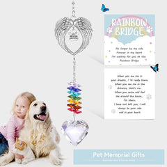 Crystals Prisms Hanging Dog Memorial Garden Decor Pet Loss Sympathy