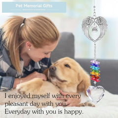 Crystals Prisms Hanging Dog Memorial Garden Decor Pet Loss Sympathy