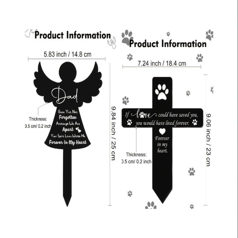Pet Memorial Garden Cross Stake For Cats And Dogs