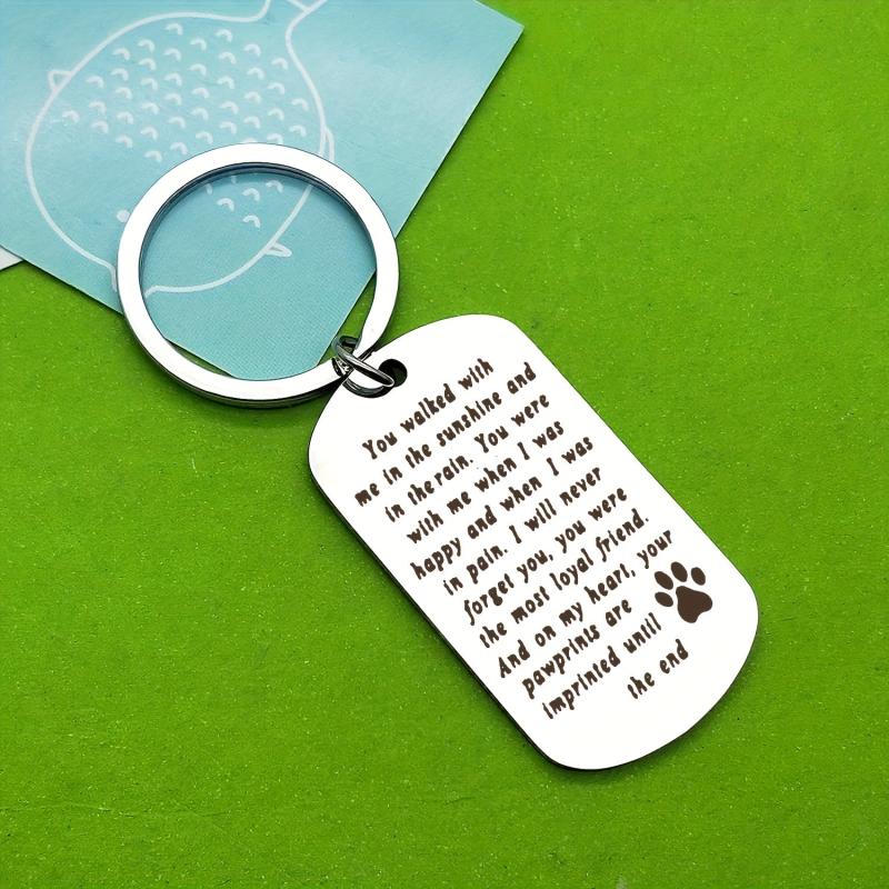 Pet Memorial Keychain Dog Cat Sympathy Gift A Loyal Keyring