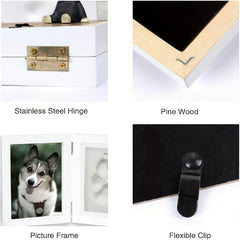 Personalized Pet Pawprint Keepsake Kit Picture Frame with Clay Imprint