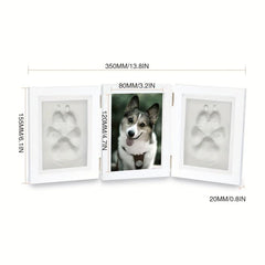 Personalized Pet Pawprint Keepsake Kit Picture Frame with Clay Imprint