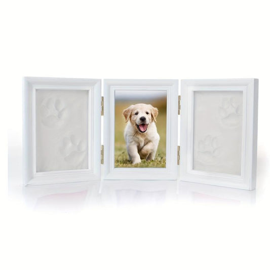 Personalized Pet Pawprint Keepsake Kit Picture Frame with Clay Imprint