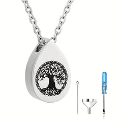 Tree of Life Teardrop Urn Necklace for Ashes