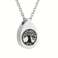 Tree of Life Teardrop Urn Necklace for Ashes
