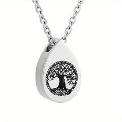 Tree of Life Teardrop Urn Necklace for Ashes