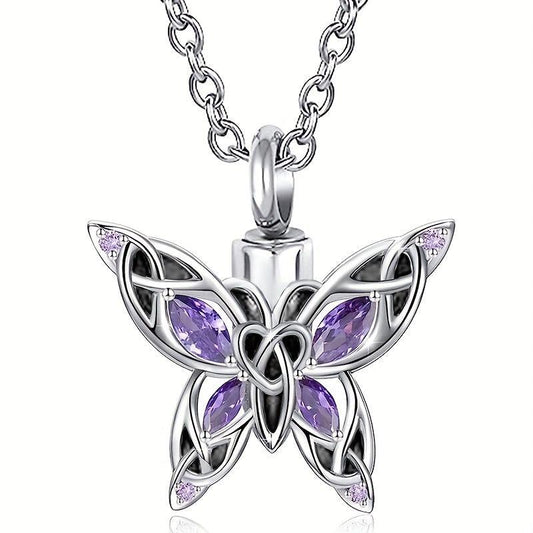 Butterfly Urn Necklace for Dog Ashes Memorial Jewelry Pendant