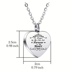 Heart Cremation Urn Ashes Necklace Forever In My Heart Stainless Steel Memorial