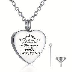 Heart Cremation Urn Ashes Necklace Forever In My Heart Stainless Steel Memorial