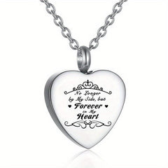 Heart Cremation Urn Ashes Necklace Forever In My Heart Stainless Steel Memorial