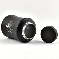 Stainless Steel Pet Urn Dog Ashes Container Tree Of Life Graphic Ashes Holder