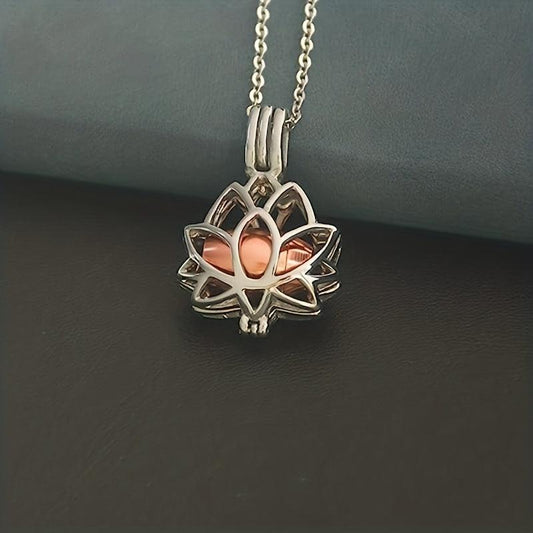 Lotus Flower Cremation Jewelry Urn Pendant Necklace Pet Memorial Gift