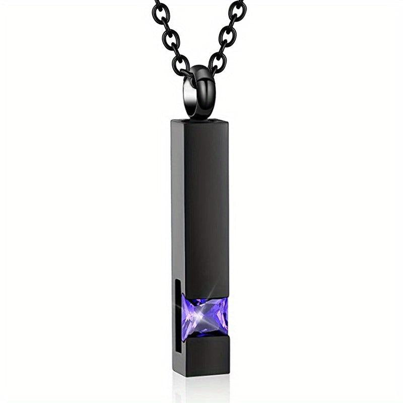 Birthstone Crystal Urn Necklace Memorial Keepsake Pendant