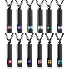 Birthstone Crystal Urn Necklace Memorial Keepsake Pendant