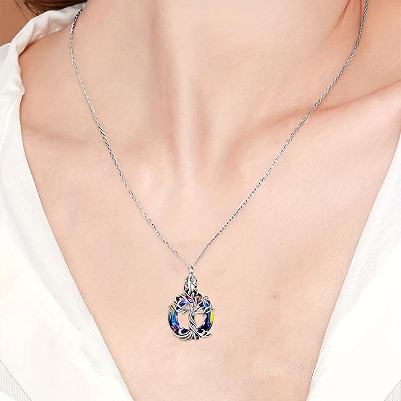 Eternal Love Dog Memorial Necklace Tree of Life Cremation Pet Urn Ashes Pendant