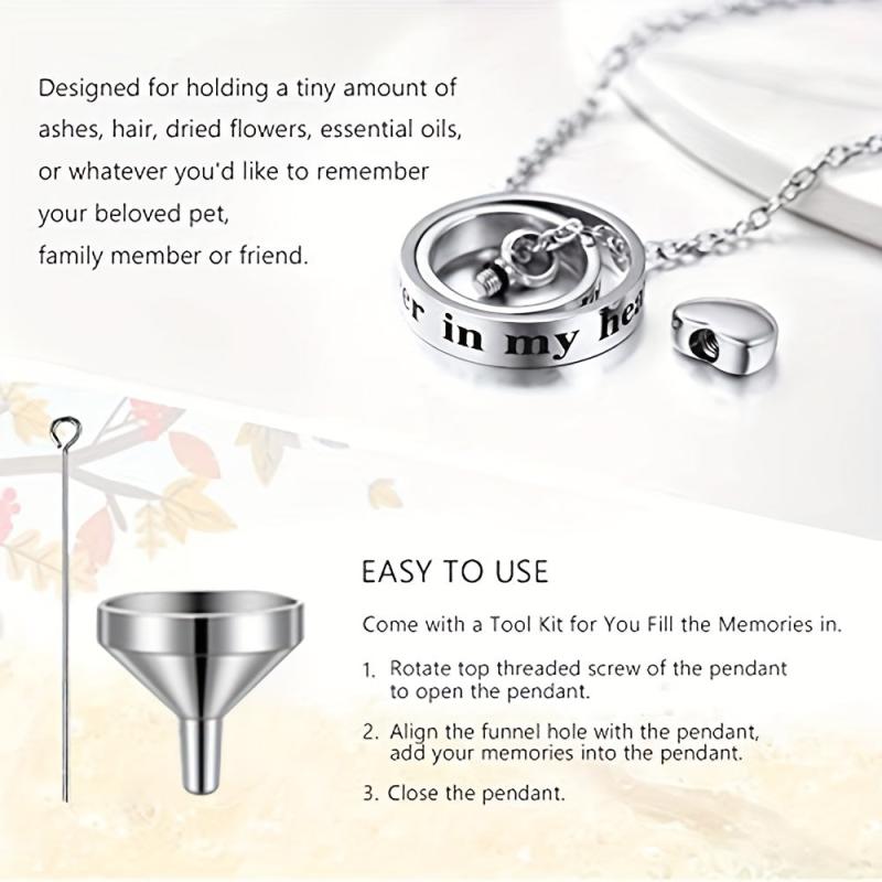 Dog Ashes Necklace Stainless Steel Locket Keepsake for Memorial Ashes
