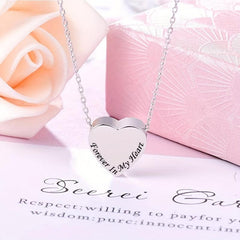 Heart Pendant Memorial Urn Necklace Ashes Holder Stainless Steel