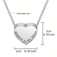 Heart Pendant Memorial Urn Necklace Ashes Holder Stainless Steel