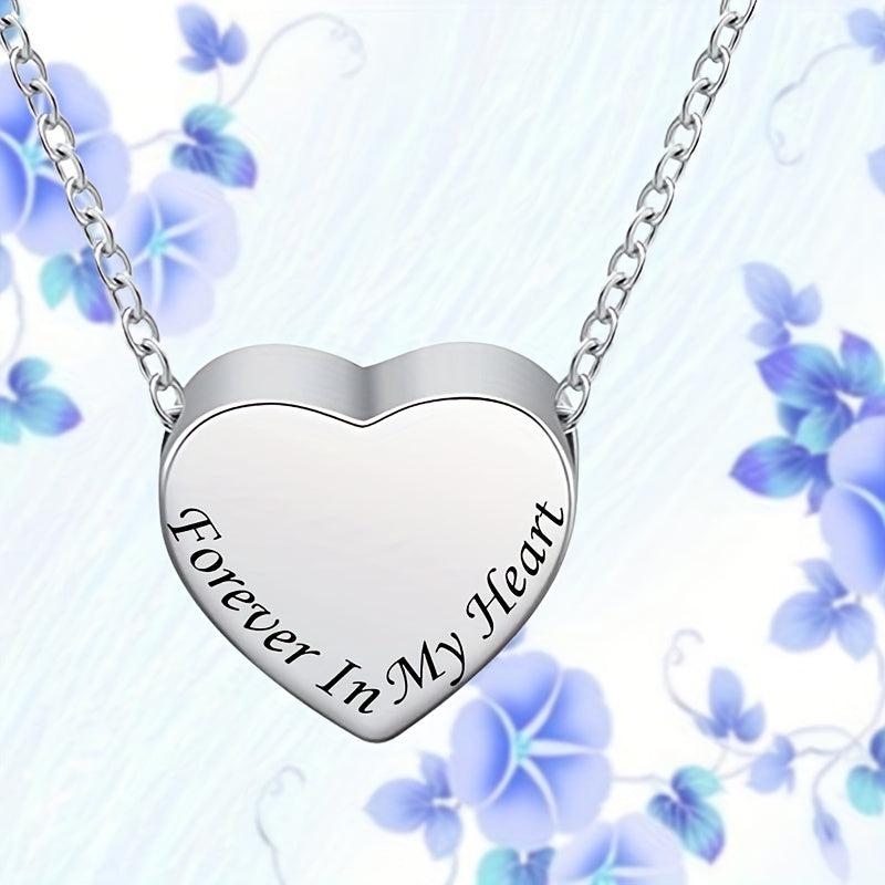 Heart Pendant Memorial Urn Necklace Ashes Holder Stainless Steel