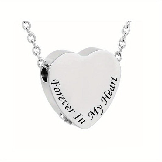 Heart Pendant Memorial Urn Necklace Ashes Holder Stainless Steel