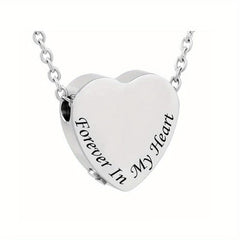Heart Pendant Memorial Urn Necklace Ashes Holder Stainless Steel